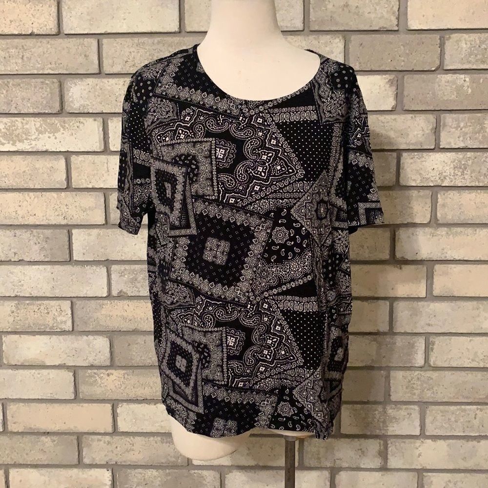 3for$20 H&M blouse women medium black white